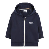Boss Felpa Tinta Unita con Zip E Cappuccio per Neonato J52095 BLU BOSS 
