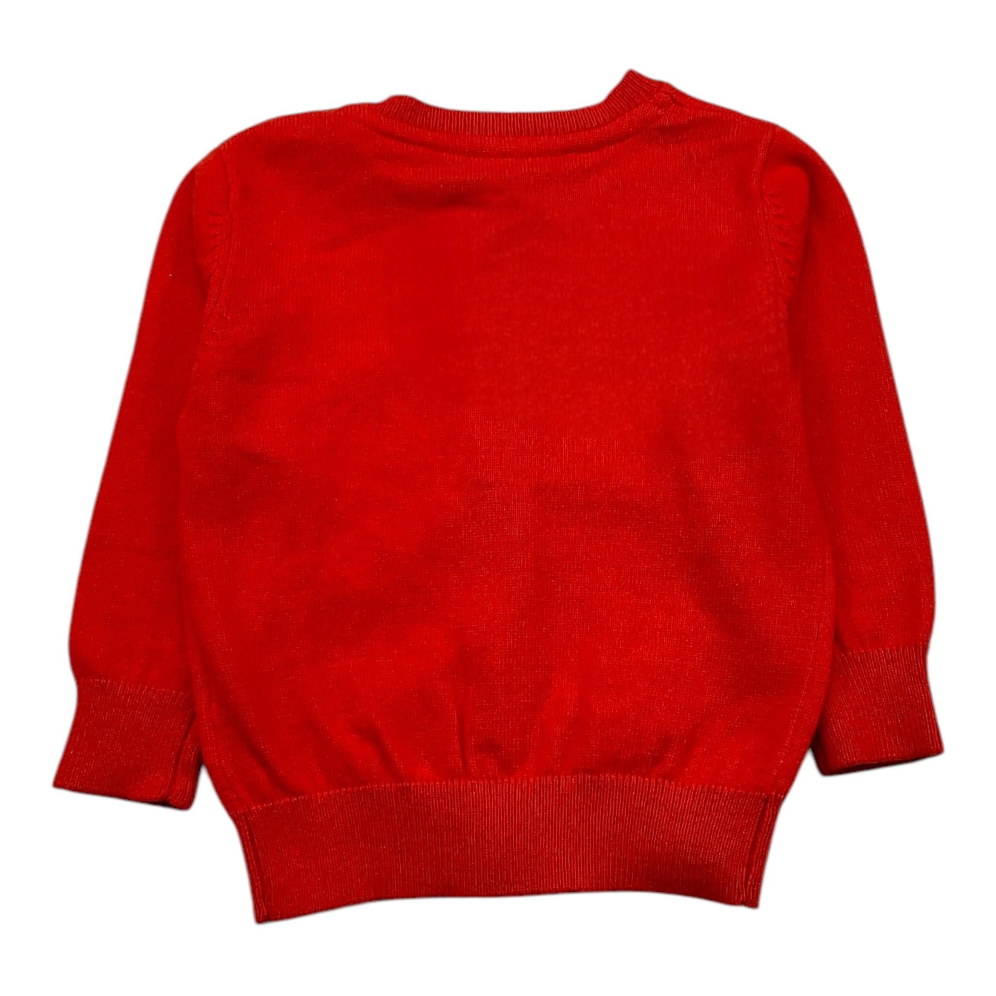 TRUSSARDI cardigan tinta unita con logo Rosso per Neonato TIA25010 ROSSO TRUSSARDI 