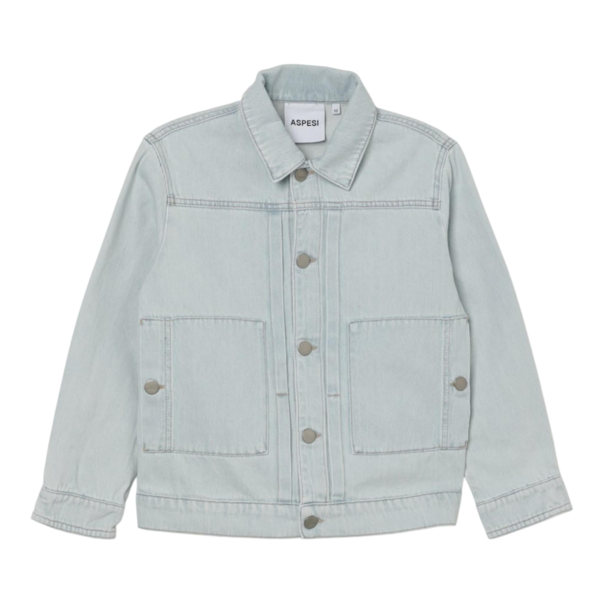 Aspesi Giacca In Denim Tinta Unita  per Bambino S25017GRJ0042X AZZURRO ASPESI 