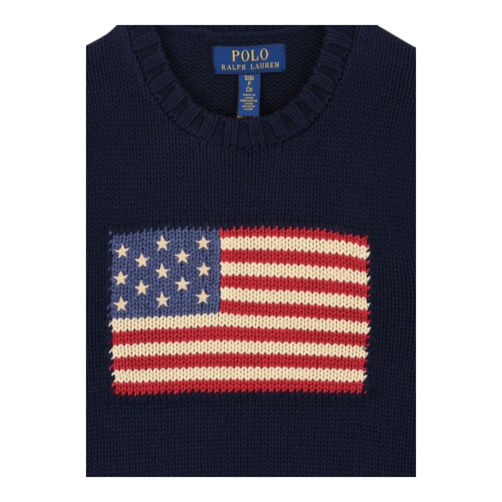 RALPH LAUREN maglia girocollo tinta unita con ricami Blu per Neonato 320668285001 BLU RALPH LAUREN 