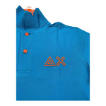 Sun68 Polo Mezza Manica Tinta Unita con Profili In Contrasto per Bambino 3A35322 AZZURRO SUN68 