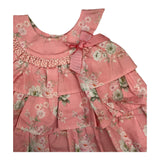 Valentina Bebes Set Solid Color Dress with Pattern-Pink Culotte for Newborn