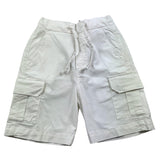 Paolo Pecora Solid Color Bermuda Shorts With Elastic Waist White For Boys