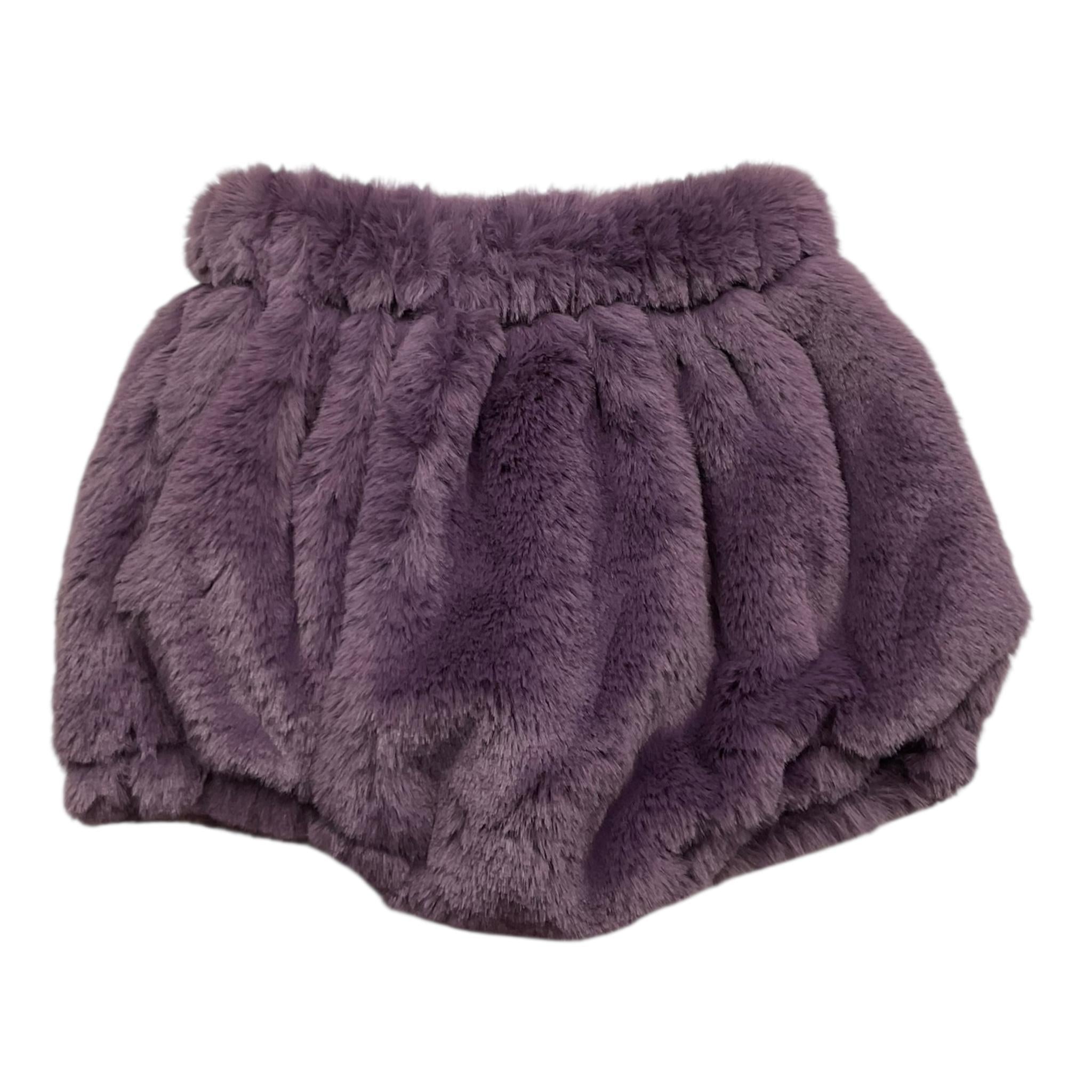 LA STUPENDERIA short tinta unita in pelliccia Viola per Neonata TBCU56 VIOLA LA STUPENDERIA 