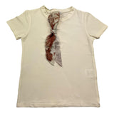 M+E' T-Shirt Girocollo Tinta Unita con Foulard per Bambino UEM0584J PANNA M+E' 