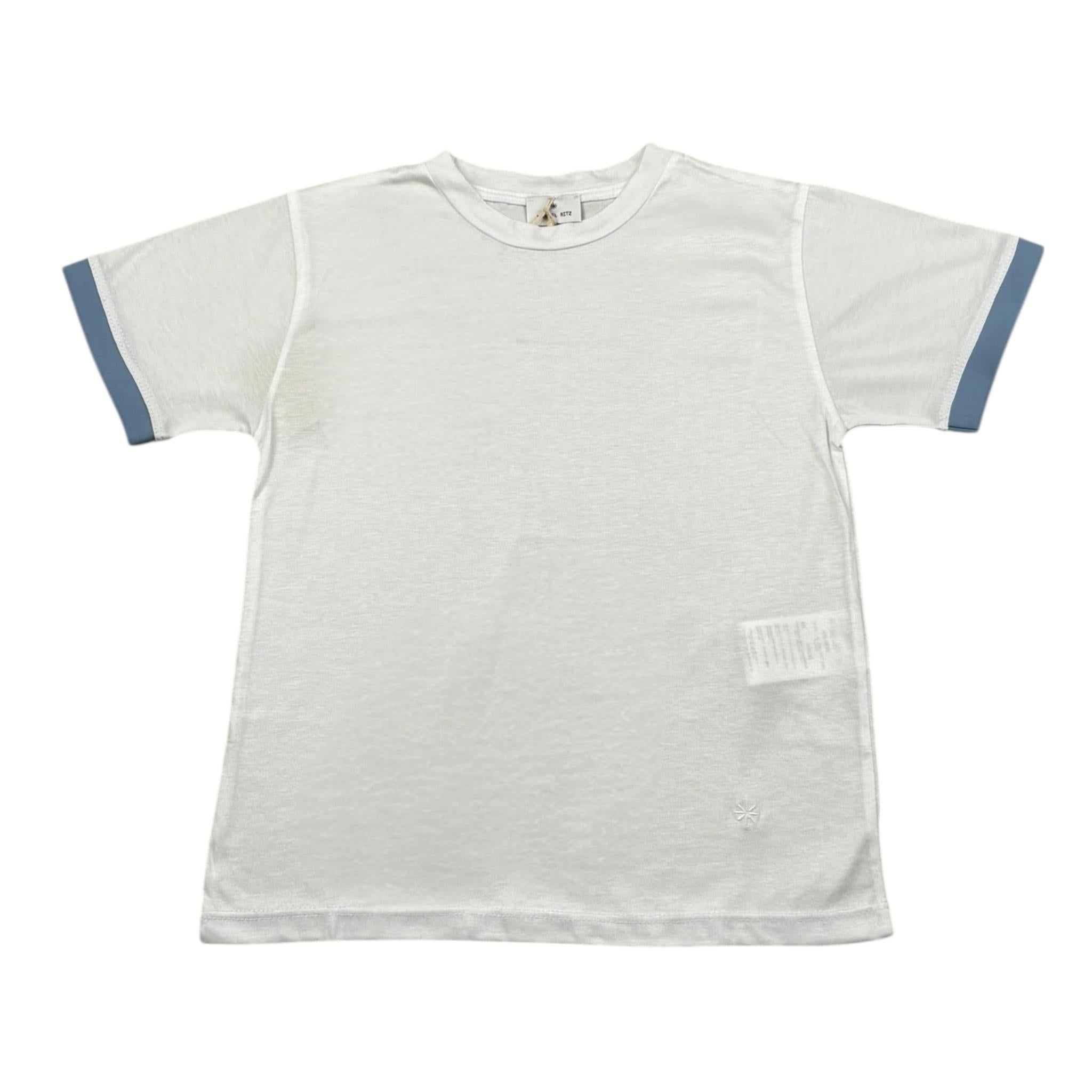 Manuel Ritz T-Shirt Girocollo Tinta Unita con Logo per Bambino MR2895X BIANCO MANUEL RITZ 