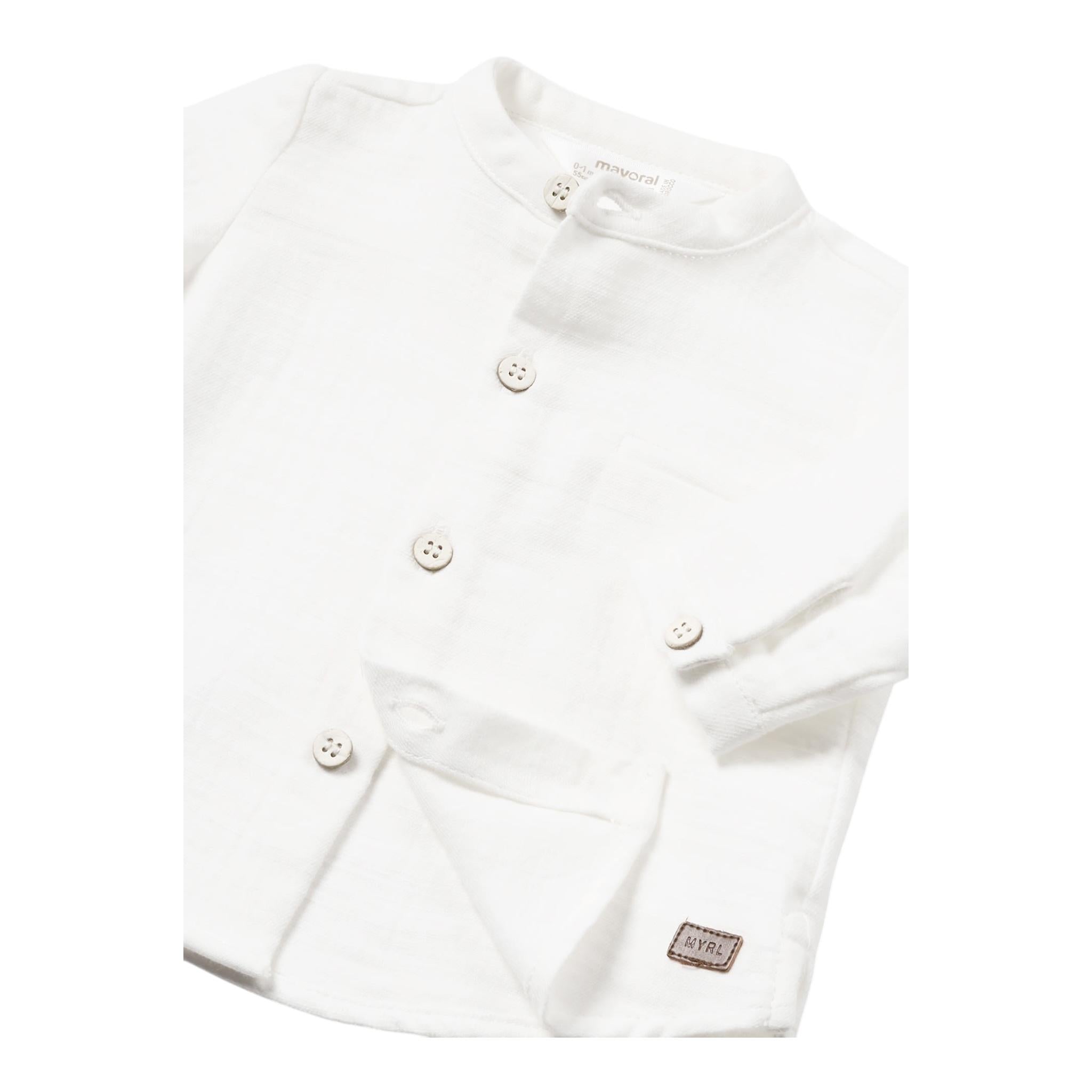 MAYORAL camicia manica lunga tinta unita collo coreano Bianco per Neonato 2181 BIANCO MAYORAL 