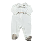 Lalalu' Tutina Tinta Unita con Stampa per Neonata TJL011P BIANCO LALALU' 