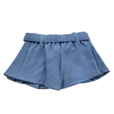 M+E' Solid Color Shorts with Blue Strap for Baby Girls