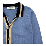 TRUSSARDI caridgan tinta unita con colletto in contrasto Azzurro per Neonato TIA25091 AZZURRO TRUSSARDI 