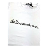 Daniele Alessandrini Solid Color Crew Neck T-Shirt with White Logo Print for Kids