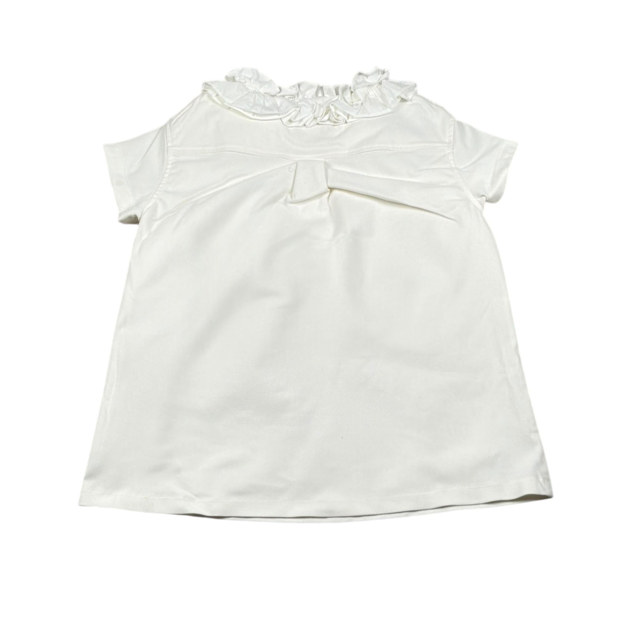 Dou Dou Abito Tinta Unita Mezza Manica per Bambina DW1A31 PANNA DOU DOU 