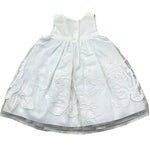 Monnalisa Abito Giromanica Tinta Unita con Ricami per Neonata 735957 BIANCO MONNALISA 