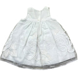 Monnalisa Abito Giromanica Tinta Unita con Ricami per Neonata 735957 BIANCO MONNALISA 