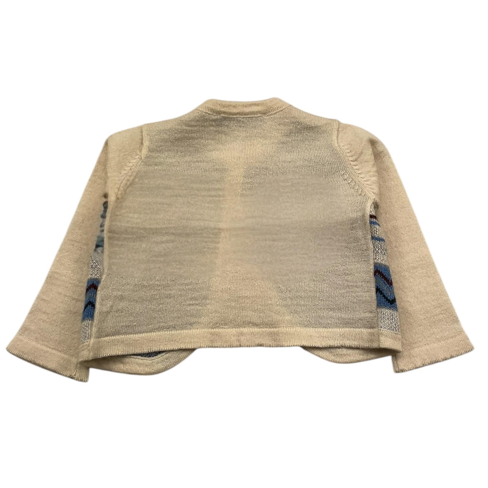 TRUSSARDI cardigan tinta unita stampa fantasia Panna per Neonato TIA25158 PANNA TRUSSARDI 