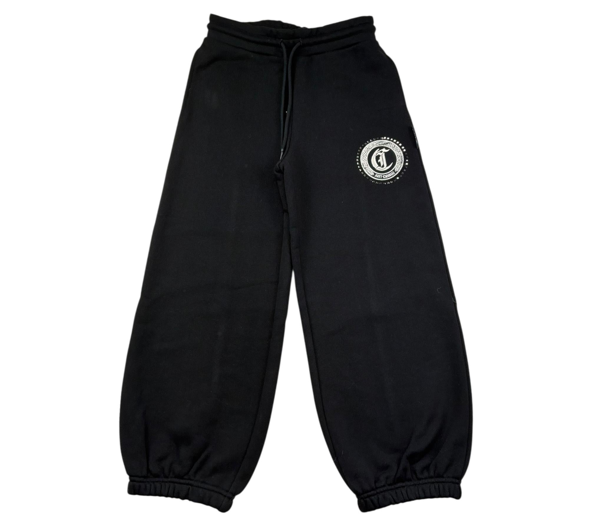 Just Cavalli Pantalone Tuta Tinta Unita con Logo per Bambina JBP26174PA NERO JUST CAVALLI 