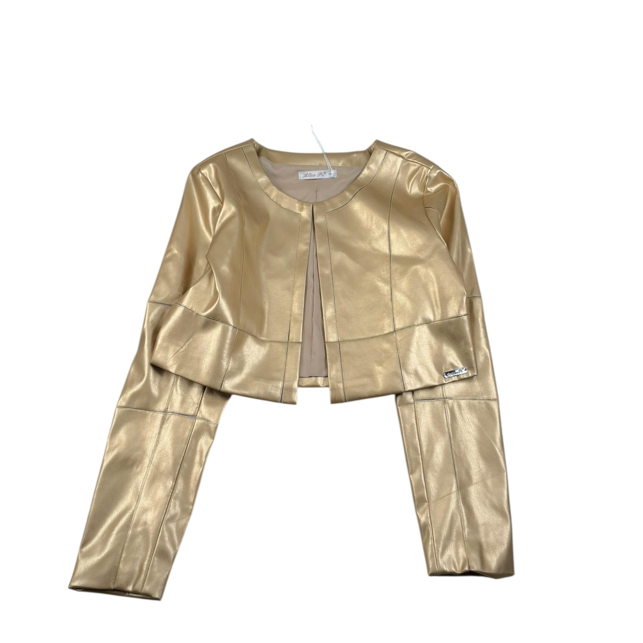 Alice Pi Giubbino Tinta Unita In Ecopelle per Bambina S242908 ORO ALICE PI 