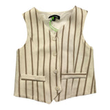 Imperial Kids Solid Color Waistcoat Striped Pattern Beige For Boys