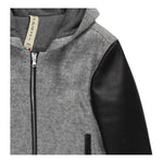 NUPKEET giubbino tinta unita con cappuccio e manica in ecopelle Grigio per Bambino 4DNK401 GRIGIO NUPKEET 