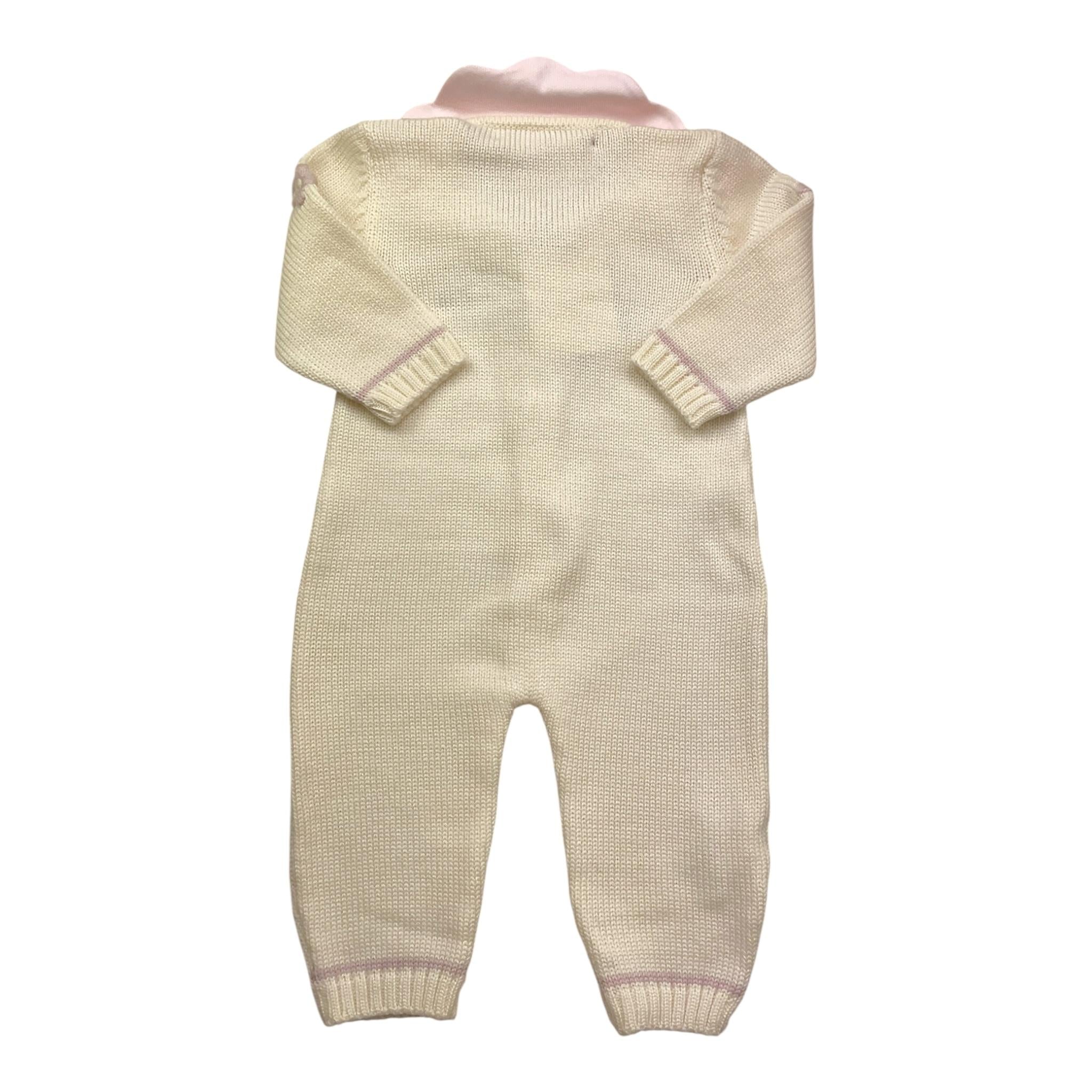 LA STUPENDERIA tutuina in filo tinta unita con colletto in contrasto Panna per Neonata WBTT52 PANNA LA STUPENDERIA 
