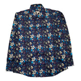 Alessandro Lamura Blue Floral Pattern Long Sleeve Shirt For Boys