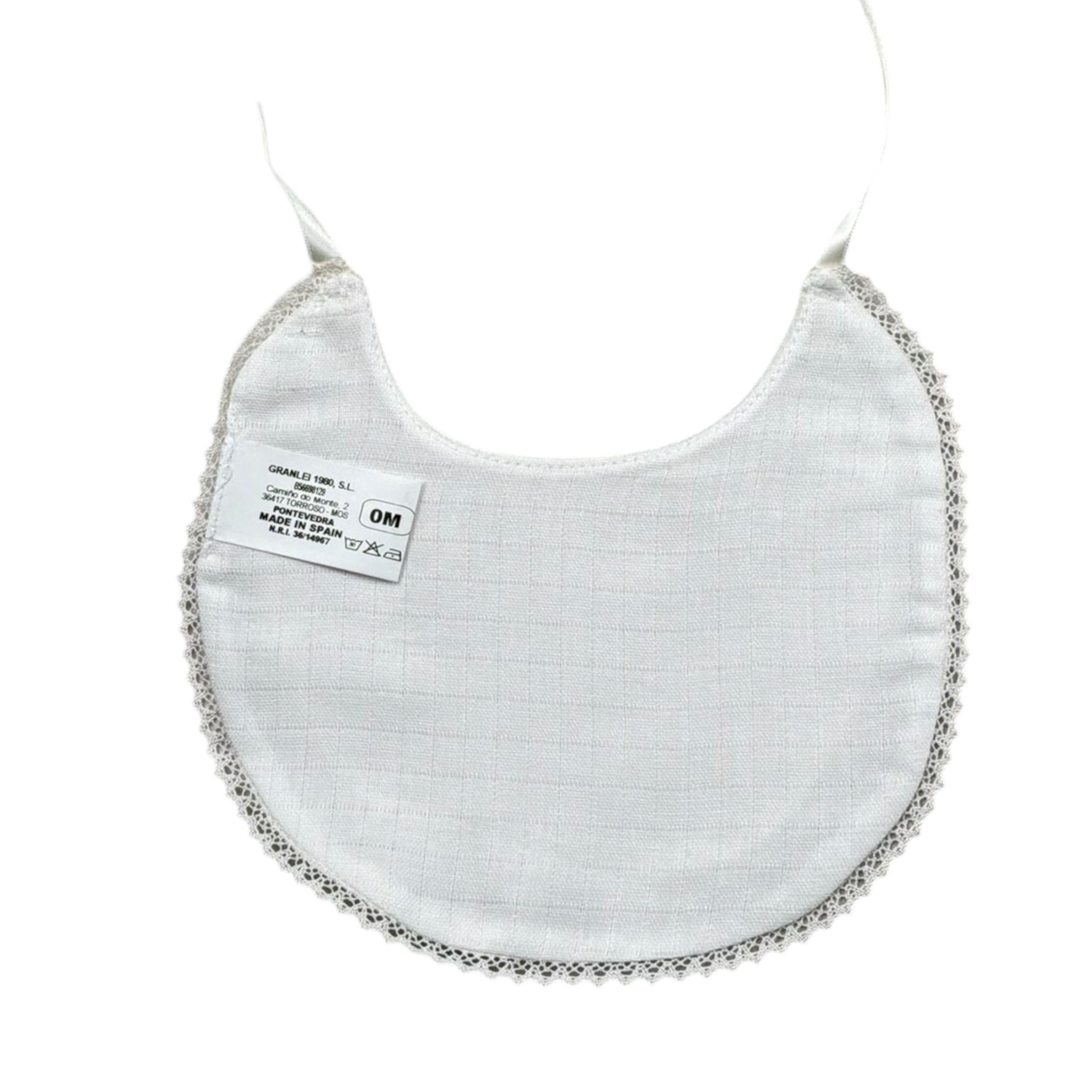 Granlei Bavetta Tinta Unita con Ricami per Neonato 125211 PANNA GRANLEI 