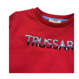 Trussardi Felpa Chiusa Girocollo Tinta Unita con Logo per Neonato TIP26091FE ROSSO TRUSSARDI 