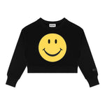 MOSCHINO felpa chiusa girocollo tinta unita cn smile Nero per Bambina HDF062 NERO MOSCHINO 