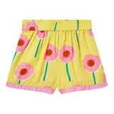 Stella Mccartney Solid Color Shorts With Yellow Floral Print For Girls