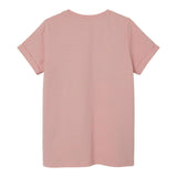 Name.It Solid Color Crew Neck T-Shirt With Contrast Print Pink For Girls