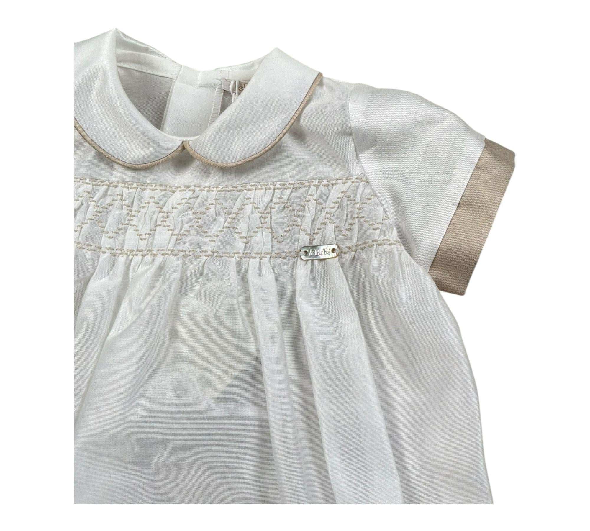 Le Bebe Pagliaccetto Mezza Manica Tinta Unita per Neonato LBB5327 BIANCO LE BEBE 