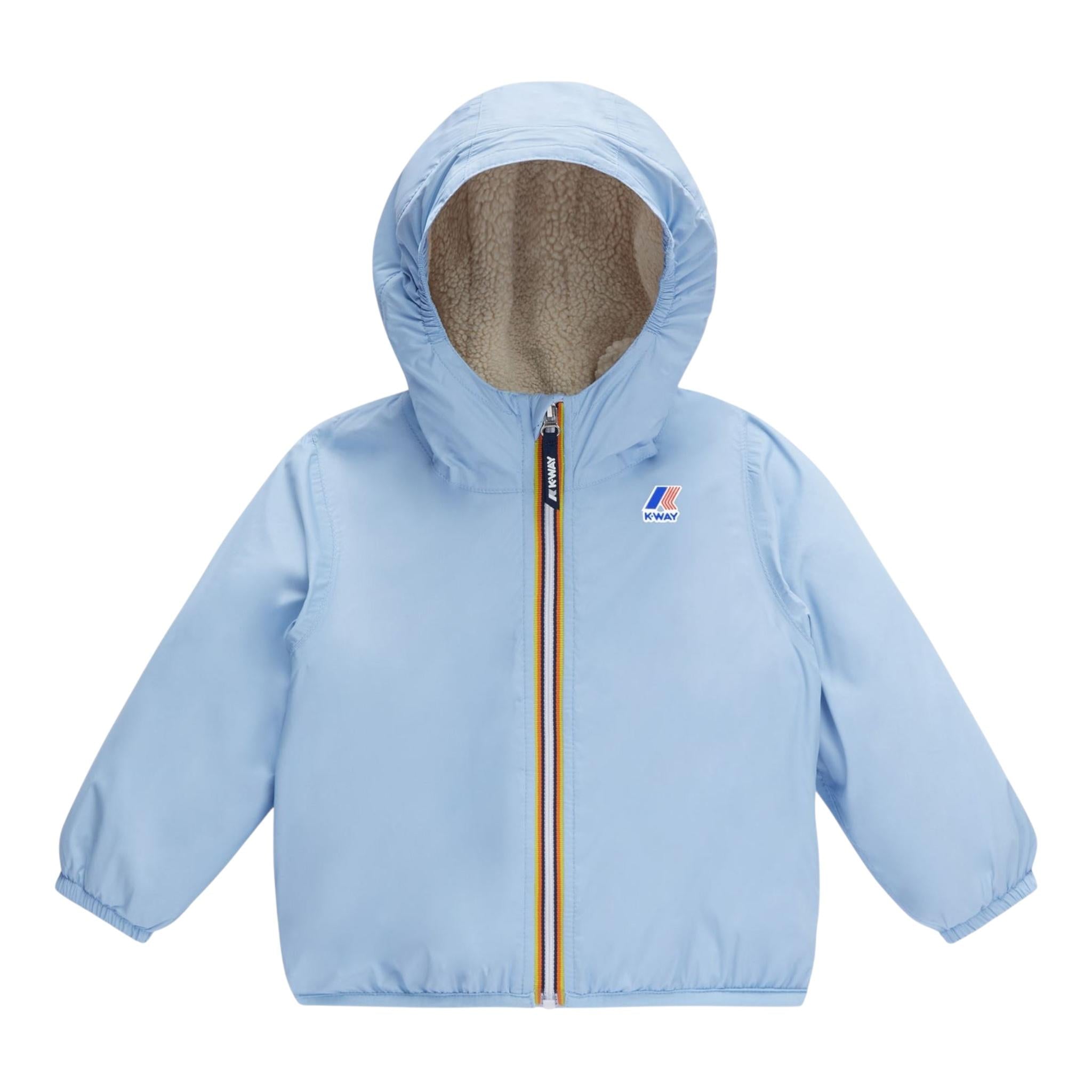 K-WAY giubbino tinta unita con cappuccio in contrasto Azzurro per Neonato K61157W AZZURRO K-WAY 