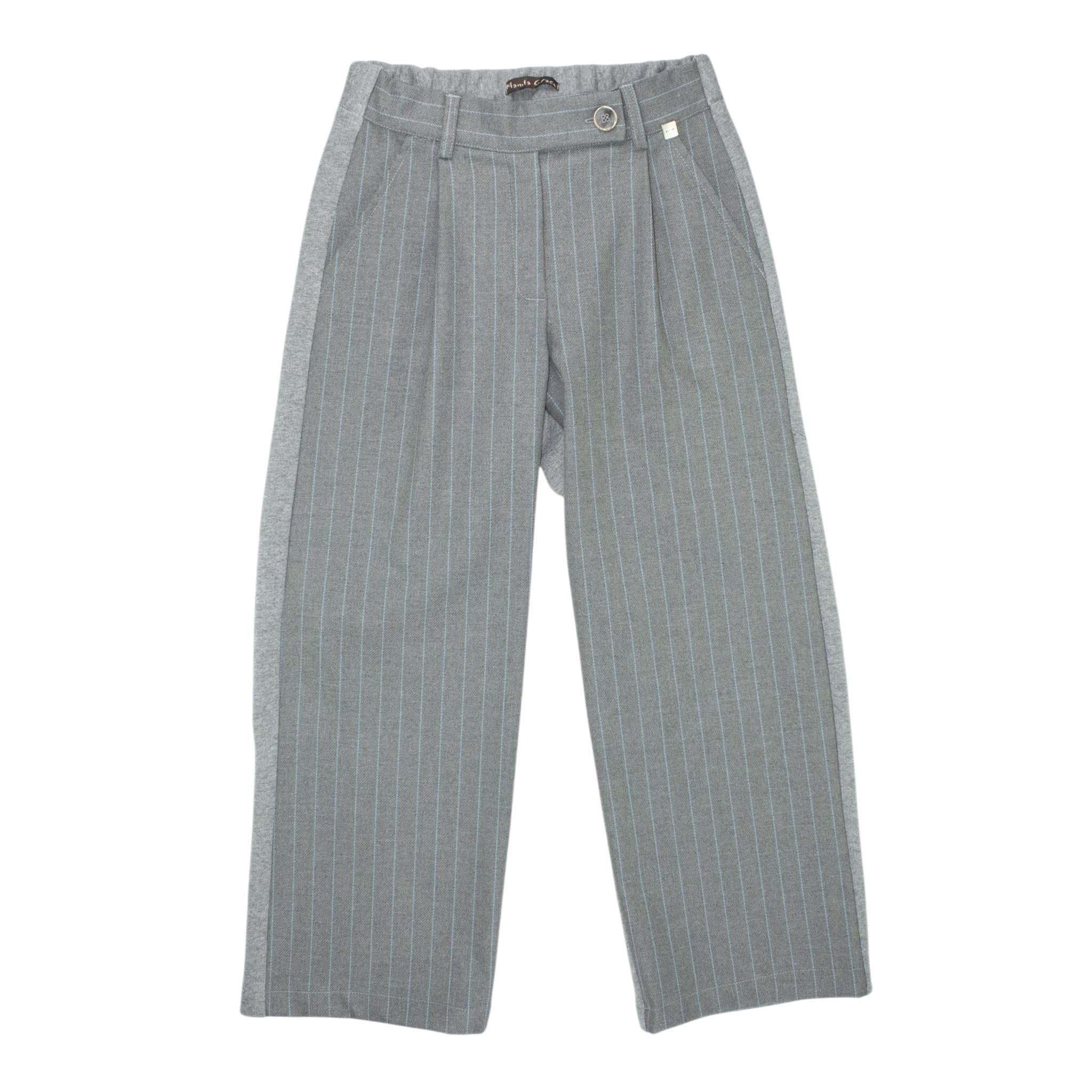 MANILA GRACE pantalone tinta unita con fantasia a righe Grigio per Bambina MFJF24P126 GRIGIO MANILA GRACE 