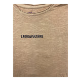 Zadig&amp;Voltaire Solid Color Round Neck T-Shirt With Sand Print For Boys