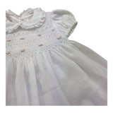 Isi Baby Set Abito Tinta Unita Mezza Manica con Applicazioni-Coulotte per Neonata S23I122VECH BIANCO ISI BABY 