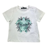 Never Too Solid Color Crew Neck Printed White Baby T-Shirt
