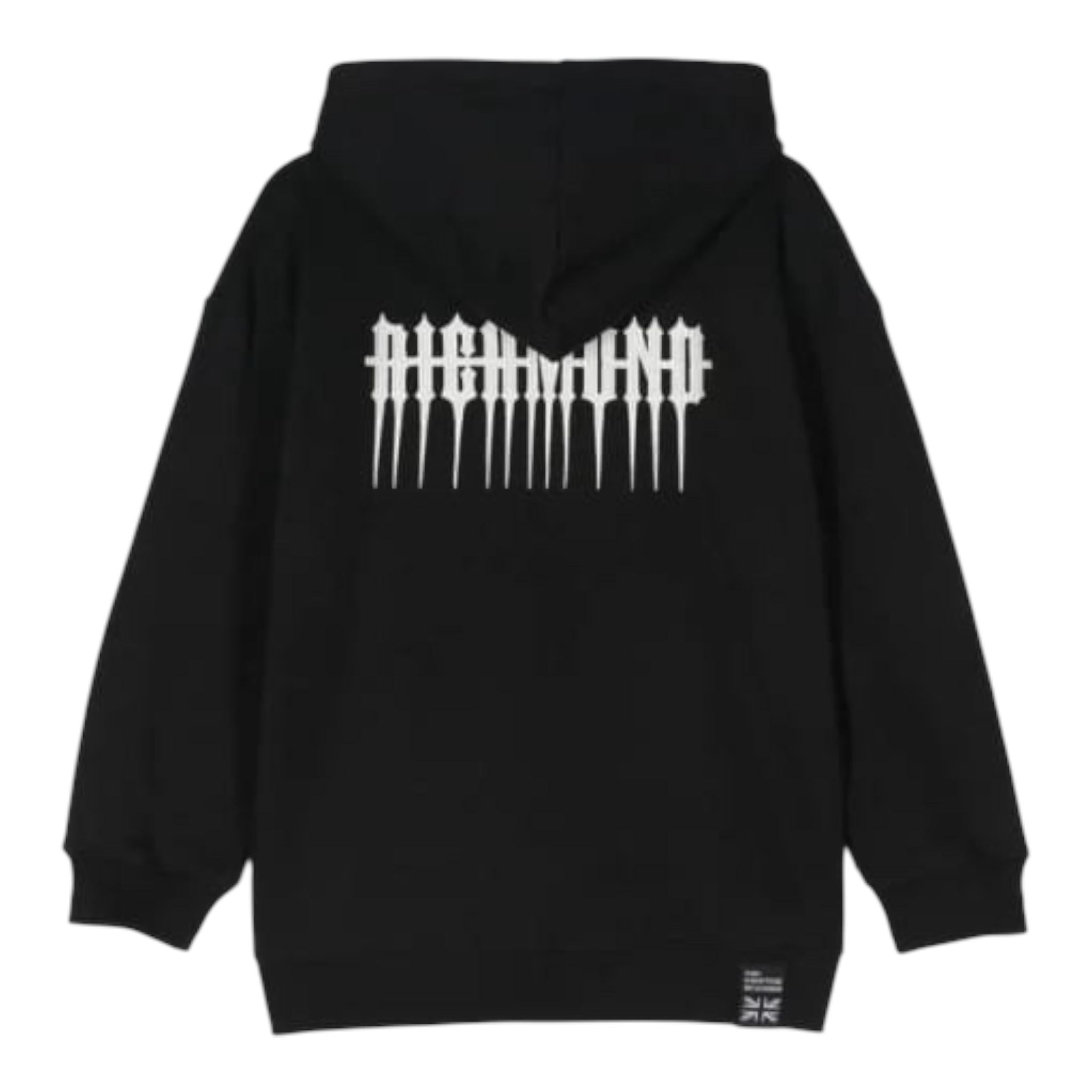 JOHN RICHMOND felpa con zip e cappuccio tinta unita con stampa Nero per Bambino RBA24020FEXX NERO JOHN RICHMOND 