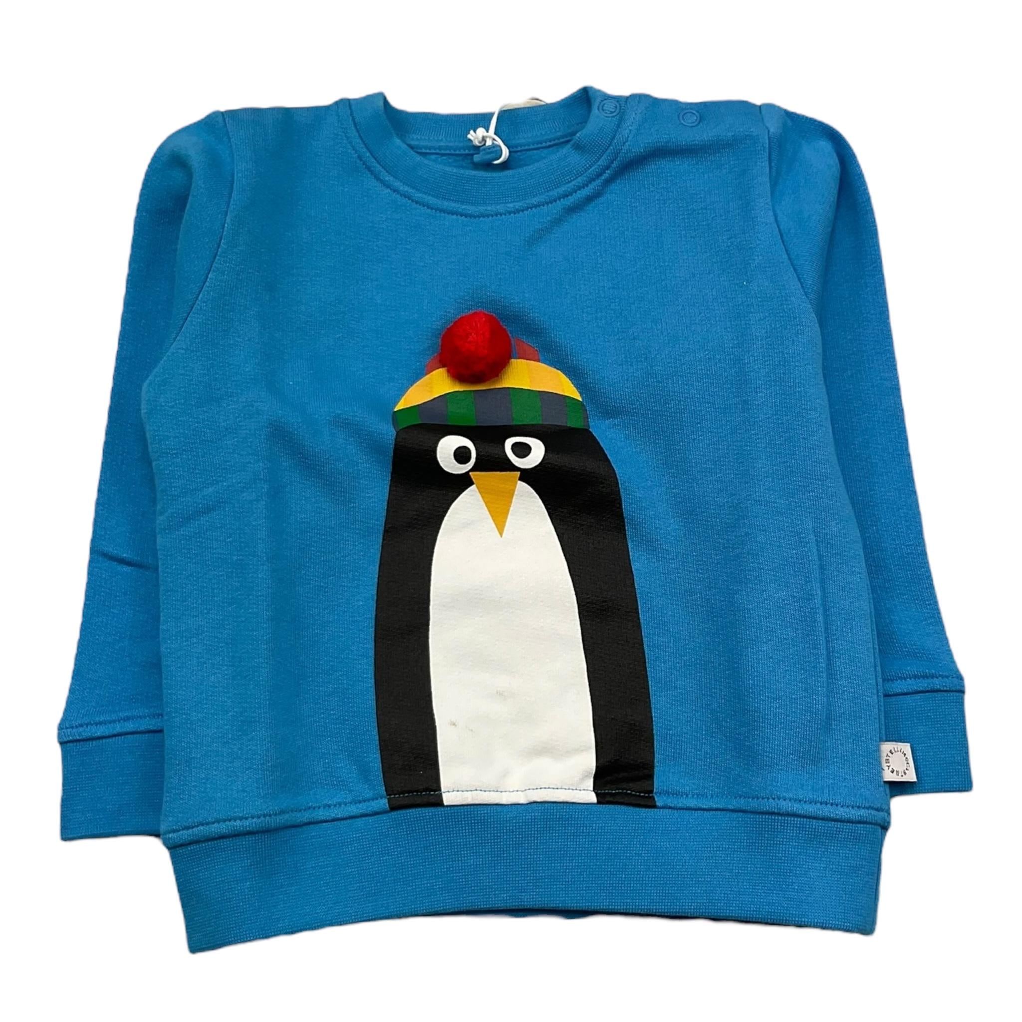 STELLA McCARTNEY felpa chiusa girocollo tinta unita con stampe in contrasto Azzurro per Neonato TT4610 AZZURRO STELLA McCARTNEY 