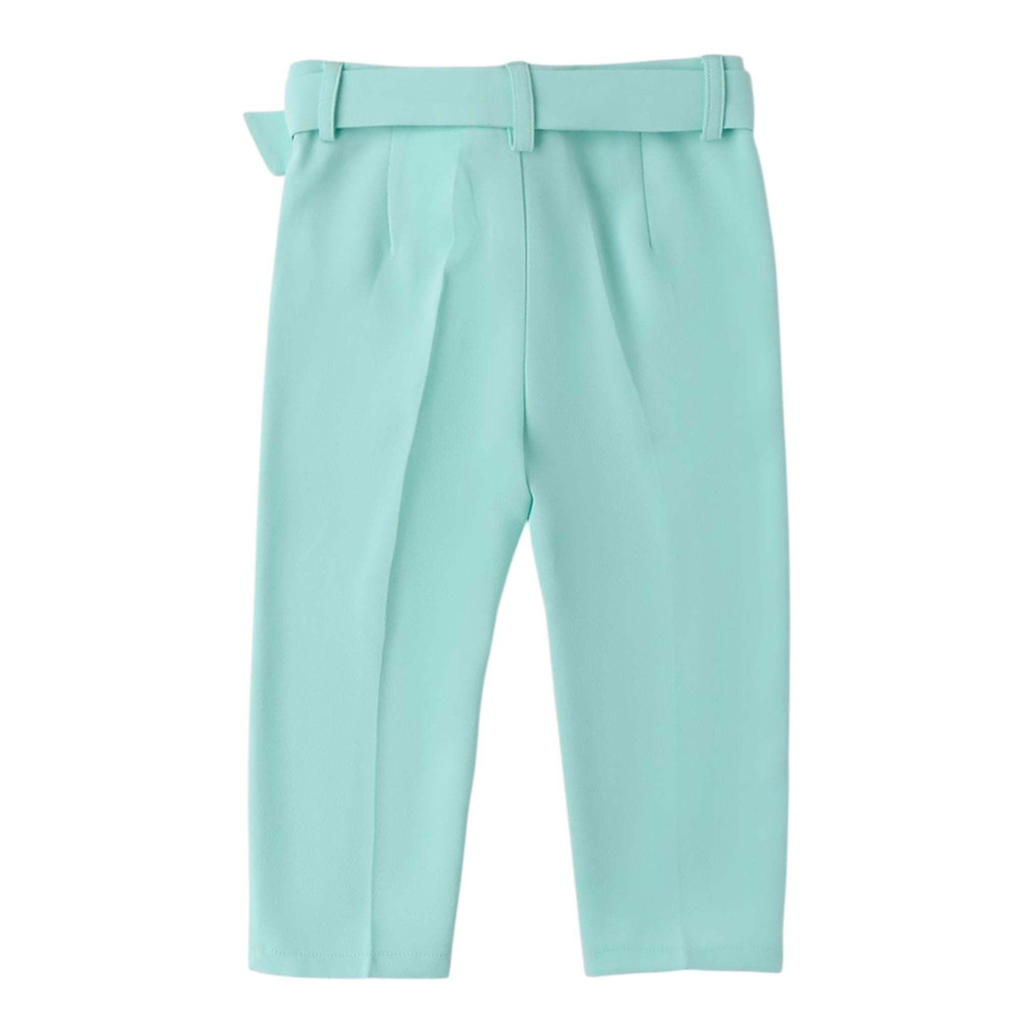 Sarabanda Pantalone Tinta Unita con Cintura per Bambina 0B320 VERDE ACQUA SARABANDA 