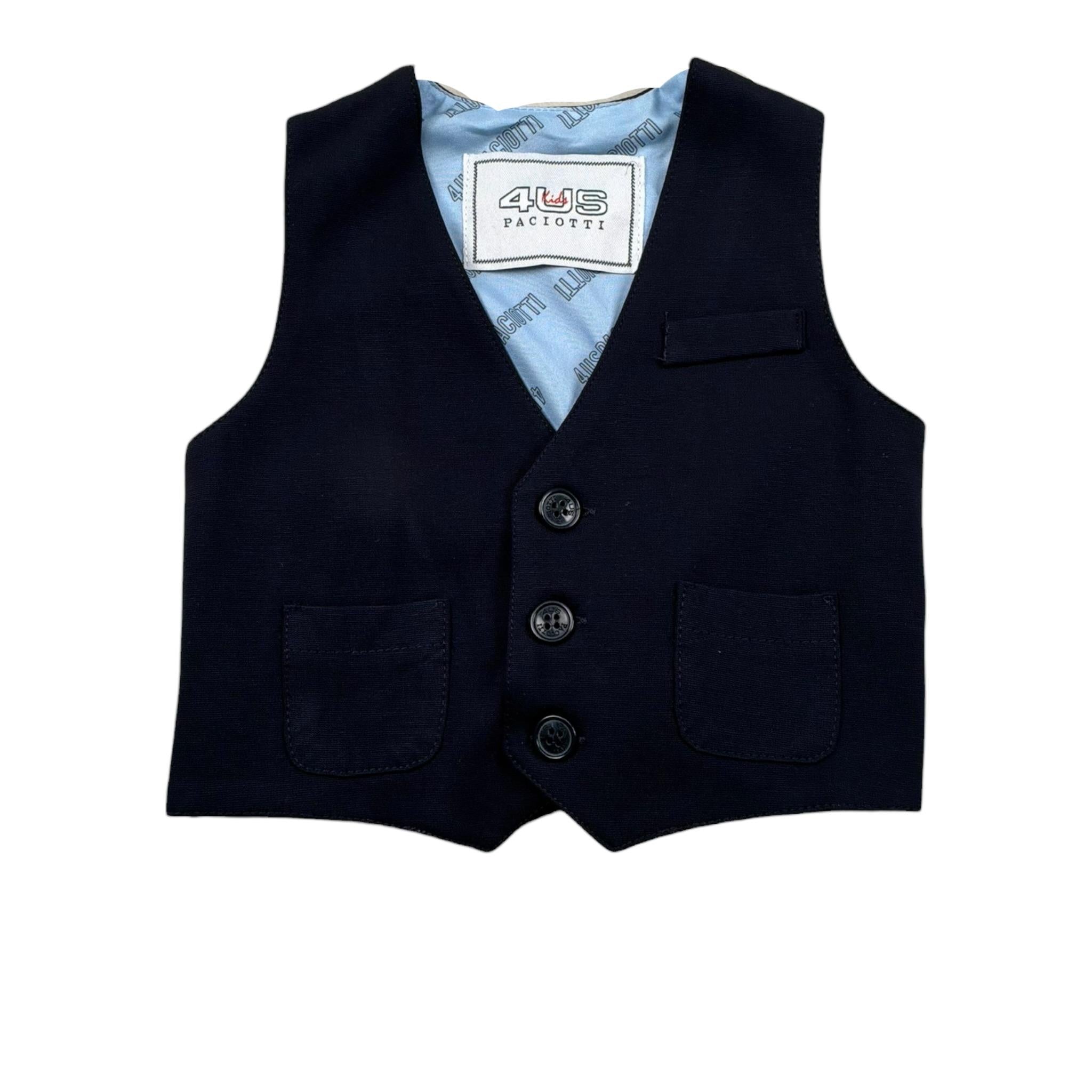 Cesare Paciotti Gilet Tinta Unita con Bottoni per Bambino GLP1126BJ BLU CESARE PACIOTTI 
