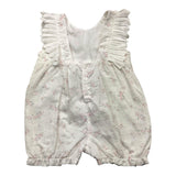 Wedoble Solid Color White Floral Sleeveless Romper For Baby Girl