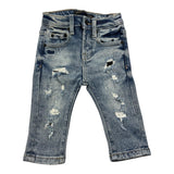 Daniele Alessandrini Jeans Solid Color With Blue Rips for Newborns