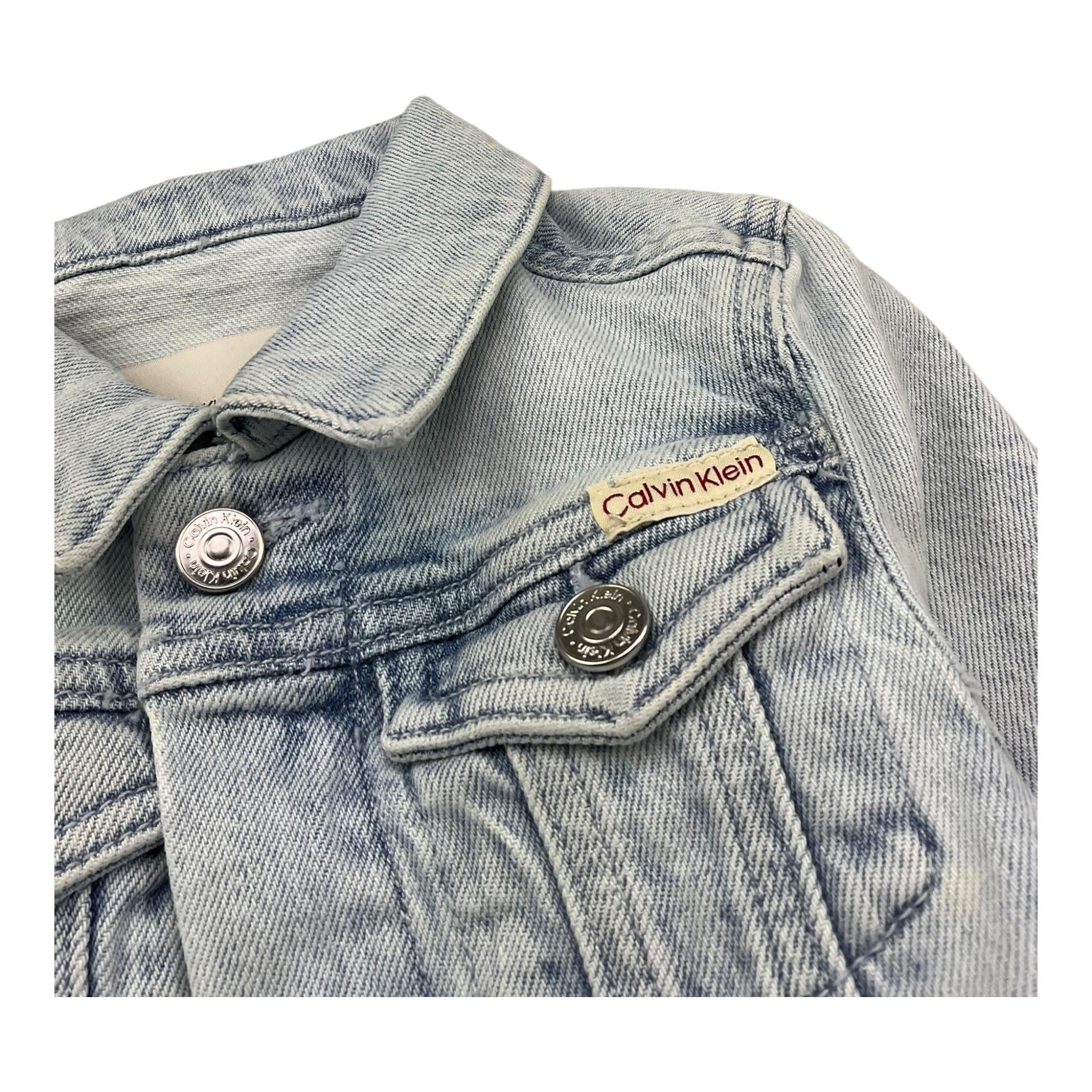 Calvin Klein Giubbino In Denim Tinta Unita con Logo per Bambino IG0IG02721 AZZURRO CALVIN KLEIN 