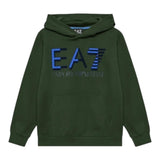 EMPORIO ARMANI felpa tinta unita con cappuccio e stampa Verde per Bambino 6RBM64 VERDE EMPORIO ARMANI 