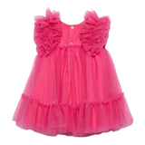 Abel & Lula Abito Tinta Unita con Rouches per Bambina 50299 ROSA FLUO ABEL & LULA 