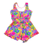 Mefui Solid Color Short Romper with Pink Pattern for Baby Girls