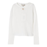 Twinset Maglia Tinta Unita con Logo per Bambina 251GJ3402 PANNA TWINSET 