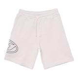 Diesel Bermuda Solid Color Logo Print Beige For Boys