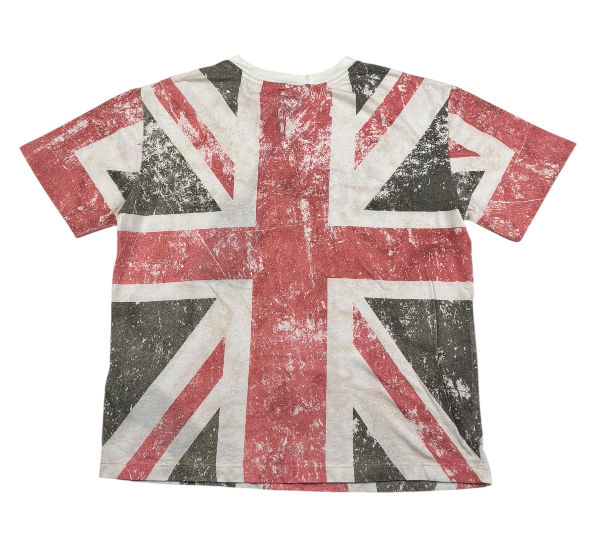 John Richmond T-Shirt Girocollo Tinta Unita con Stampa Bandiera per Bambino RBP26198TS PANNA JOHN RICHMOND 