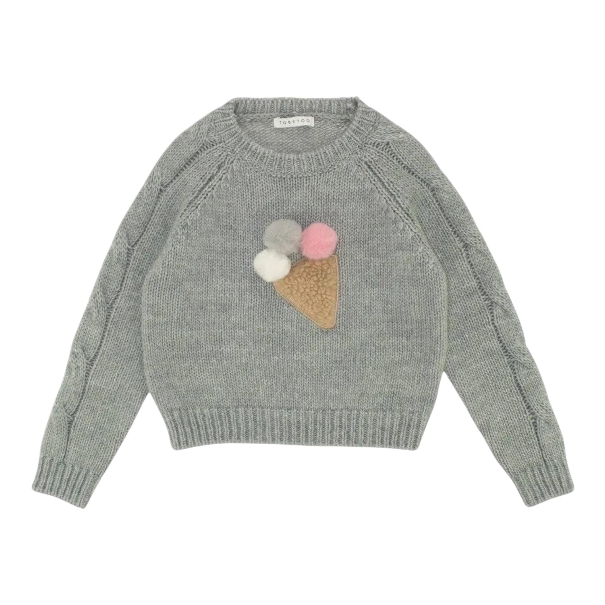 TO be too maglia tinta unita con applicazioni Grigio per Bambina TFBF24M6377 GRIGIO TO be too 